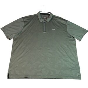 Greg Norman Polo Shirt Men's XXL Green‎ Shark Camo Performance Golf Play Dry